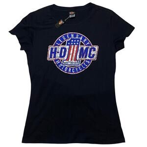 Harley Davidson Biggs San Marcos CA T-Shirt Women Medium Double Sided Black New
